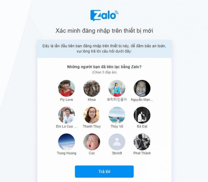 Chọn 3 người liên lạc gần nhất trên Zalo. Ảnh: internet