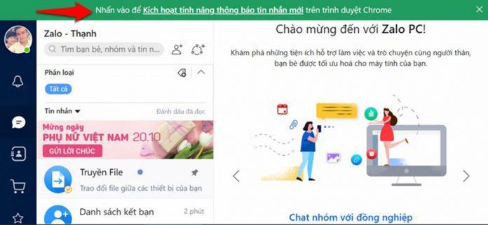 Giao diện chat trên web của Zalo. Ảnh: internet Giao diện chat trên web của Zalo. Ảnh: internet