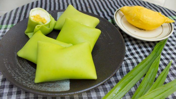 Bánh crepe sầu riêng lá dứa vừa ngon vừa đẹp mắt lại bổ dưỡng (Nguồn: Internet)