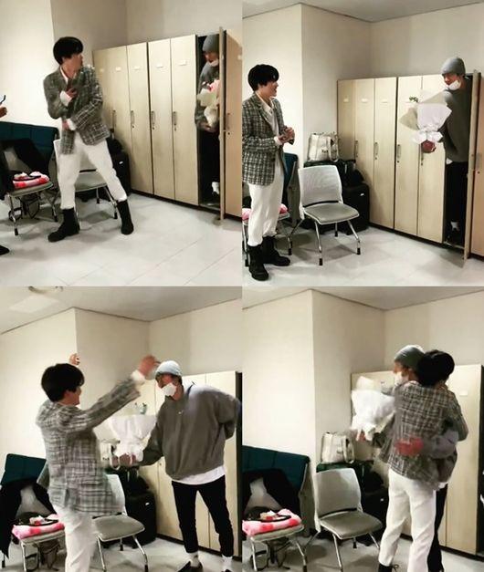 Chanyeol "chịu khó" trốn trong tủ vì muốn tạo bất ngờ cho Suho (ảnh : internet)