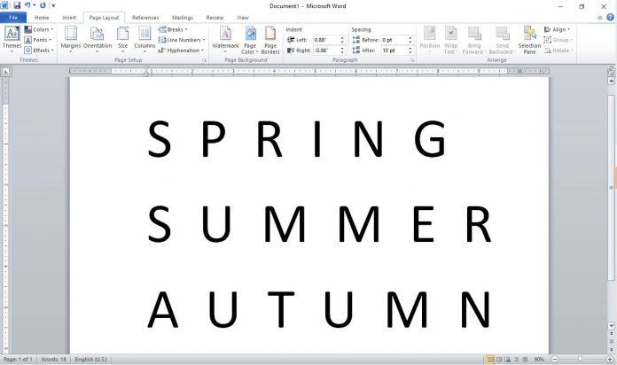 Khi in từ bạn chú ý giãn cách từ trên word để cắt rời chữ cái dễ dàng. (Ảnh: BlgAnChoi)