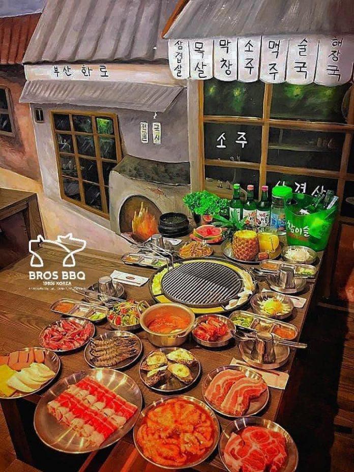 1 phần buffet đầy đủ từ thịt đến món ăn kèm (Nguồn: Facebook Bros BBQ)