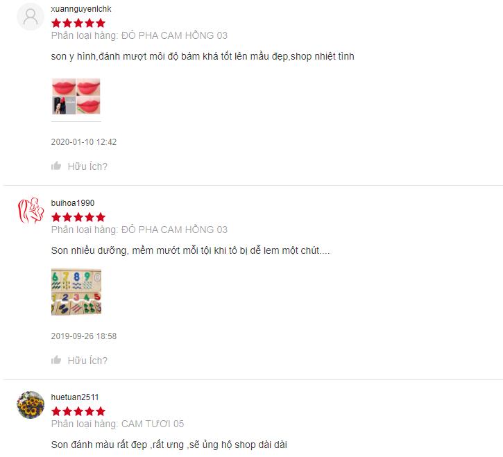 Những ý kiến khách hàng đánh giá cao sản phẩm trên trang Shopee (ảnh: BlogAnChoi).