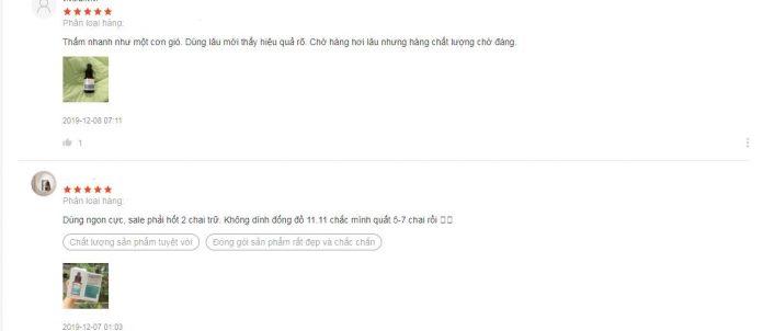 Đánh giá của khách hàng trên Shopee sau khi sử dụng sản phẩm. (Nguồn: BlogAnChoi.)