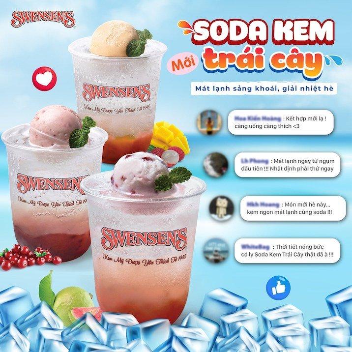 Soda kem trái cây giải khát cho ngày hè (Nguồn: Fanpage Swensen's VN)