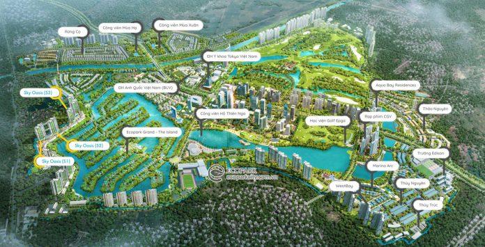 Vị trí thuận lợi giáp nhiều khu quan trọng của Sky Oasis Ecopark (Ảnh: Internet)