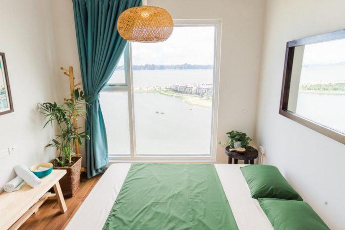 Căn phòng được trang trí với gam màu tươi mát, tạo cảm giác thoải mái, dễ chịu cho du khách ( nguồn: Internet )