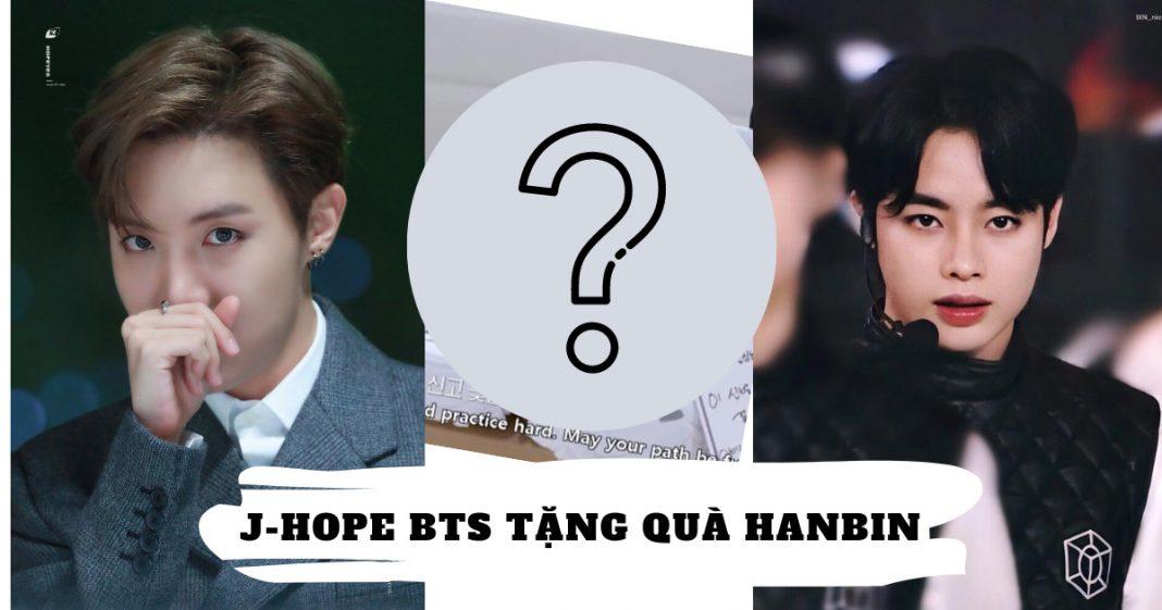 J-Hope BTS tặng quà Hanbin - thực tập sinh đến từ Việt Nam (Ảnh: BlogAnChoi)