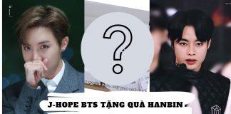 J-Hope BTS tặng quà Hanbin - thực tập sinh đến từ Việt Nam (Ảnh: BlogAnChoi)
