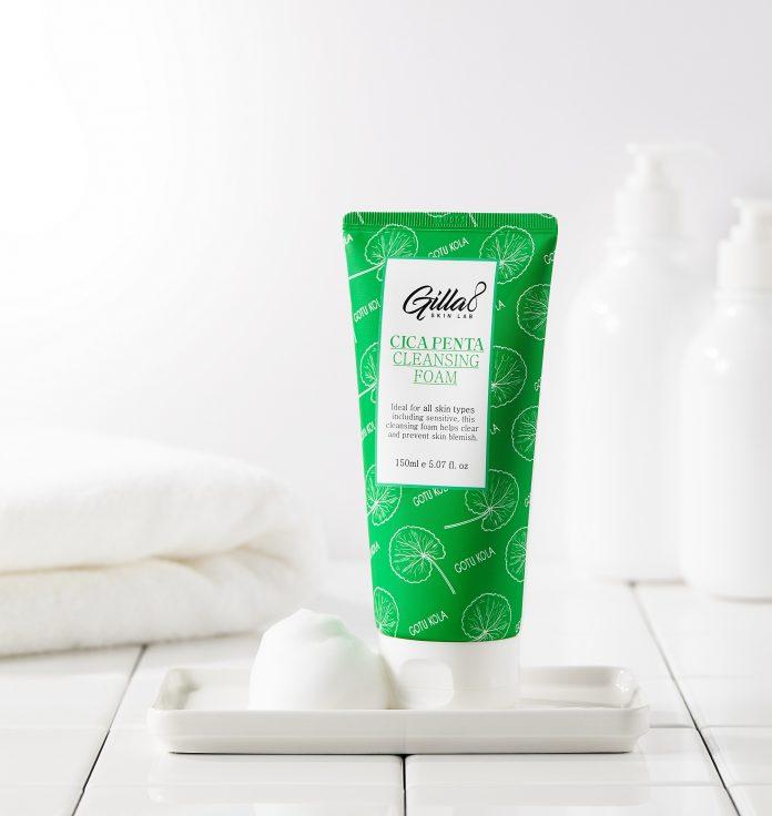 Sữa rửa mặt rau má Gilla8 giúp ngăn ngừa mụn, đồng thời cũng tăng cường thêm độ ẩm cho làn da (Nguồn: Internet).