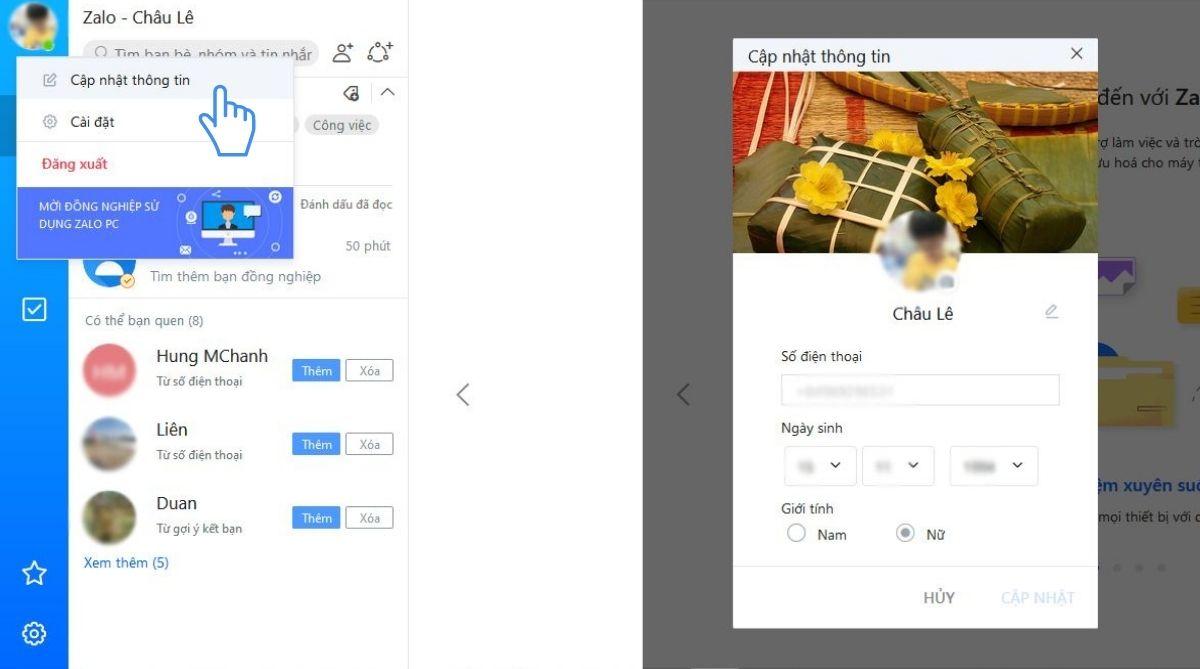 Sử dụng Zalo Chat không chỉ giúp bạn liên lạc và chia sẻ hình ảnh một cách thuận tiện, mà còn có thể đổi ảnh bìa trên web hoặc máy tính để tạo phong cách cá nhân độc đáo. Hãy khám phá tính năng tuyệt vời này trên Zalo ngay nhé!