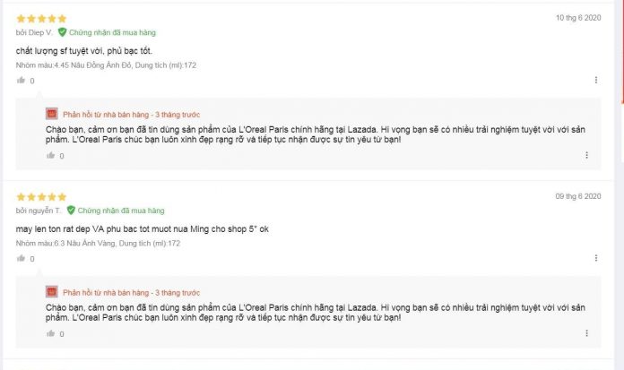 Đánh giá của khách hàng trên Lazada. (nguồn: BlogAnChoi)