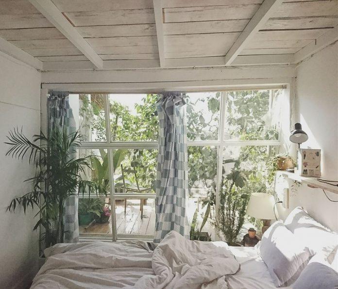 Không gian phòng ngủ nhỏ xinh tại Đợi Một Người Homestay với view nhìn ra đồi thông ( nguồn: Internet )