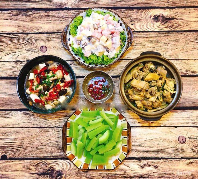 Mâm cơm gia đình dễ làm hằng ngày (Nguồn: Internet)