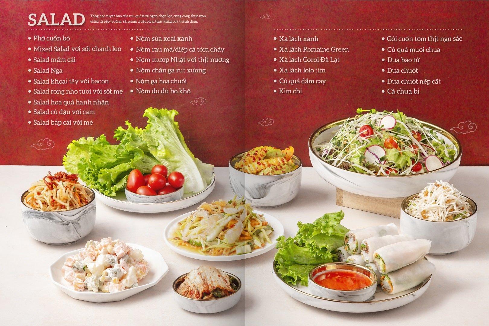 Tại Cửu Vân Long có vô vàn món salad để bạn thỏa sức lựa chọn (ảnh: Internet)