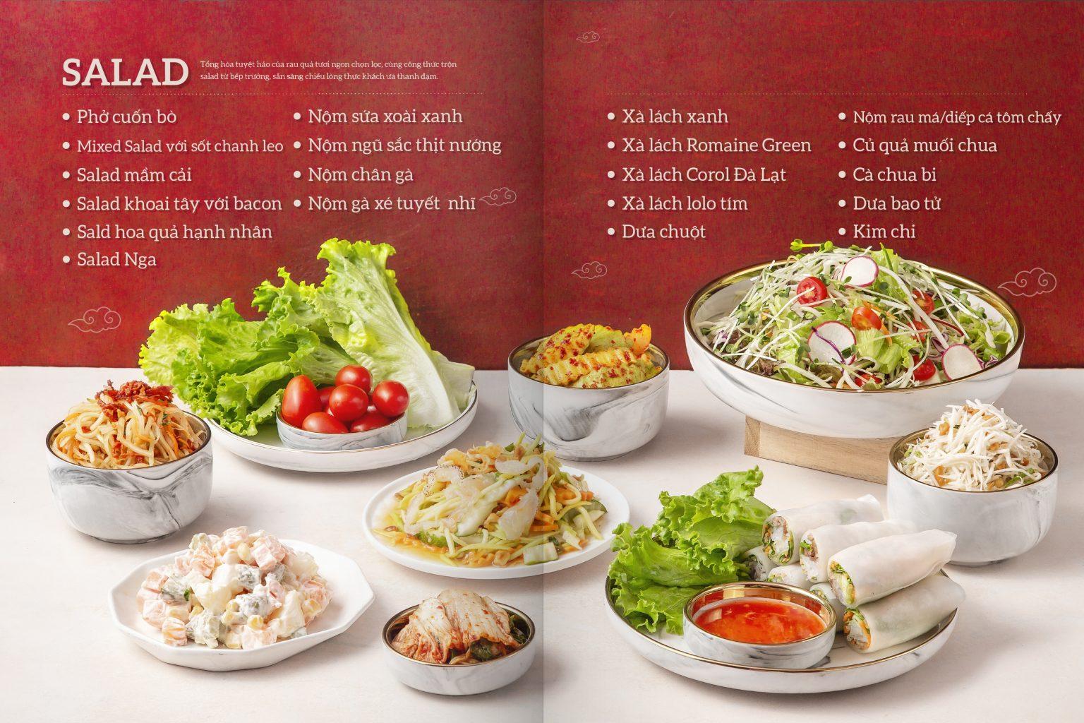 Tại Cửu Vân Long có vô vàn món salad để bạn thỏa sức lựa chọn (ảnh: Internet)