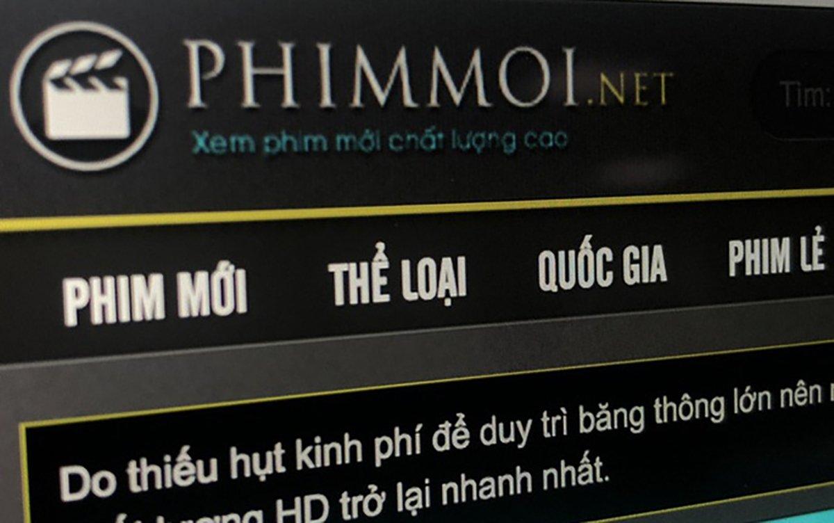 Phimmoi là website chiếu phim lậu lớn nhất Việt Nam. (ảnh: Internet)