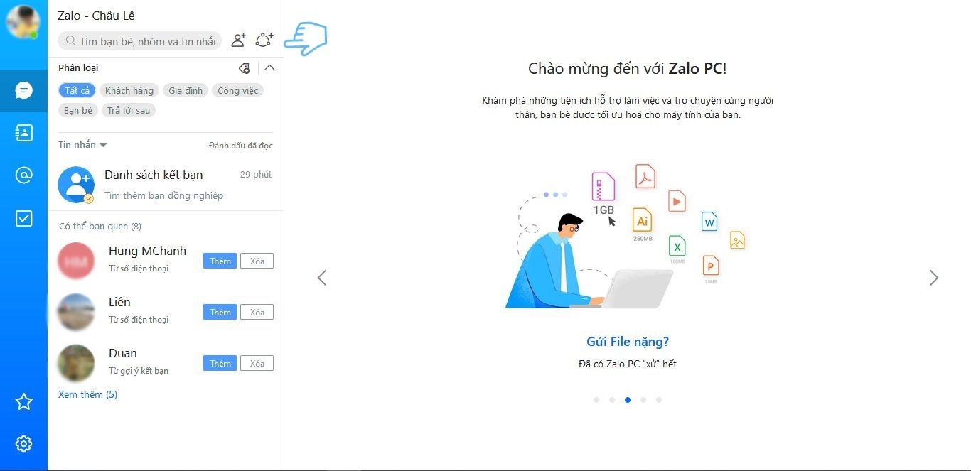 Biểu tượng tạo nhóm chat trên Zalo Web (Ảnh: BlogAnChoi)