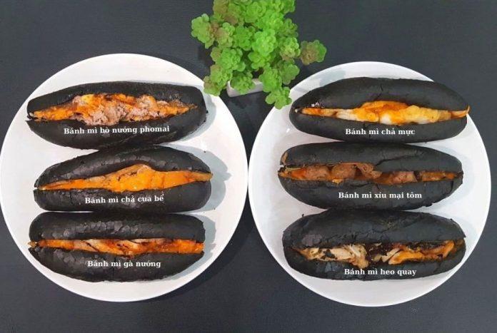 Bánh mì than có nhiều loại nhân cho bạn lựa chọn. (Ảnh: Internet)