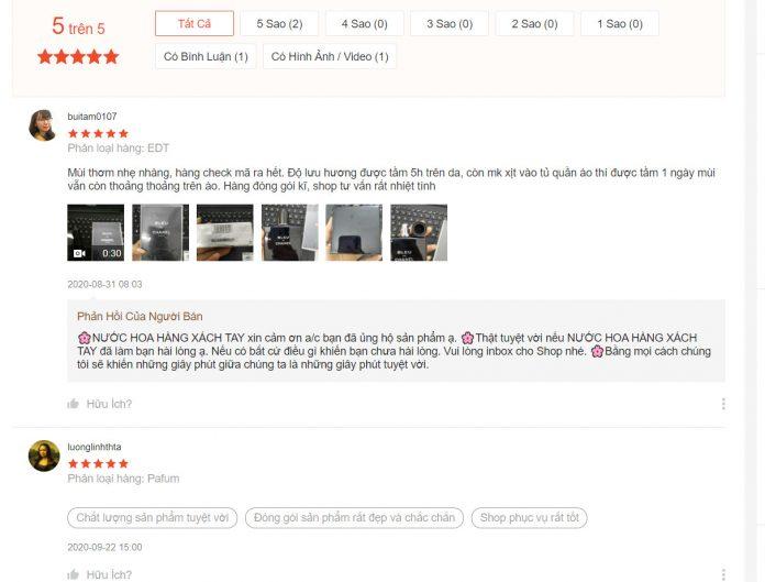 Những đánh giá tốt của khách hàng về sản phẩm trên trang Shopee (ảnh: BlogAnChoi).