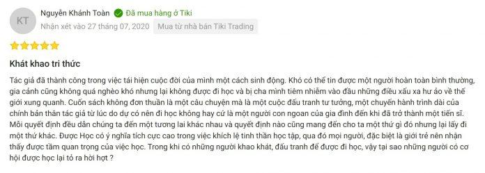 Đánh giá của độc giả trên Tiki (ảnh: BlogAnChoi)