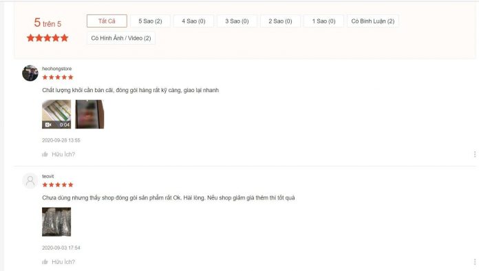 Đánh giá tích cực của khách hàng đã sử dụng trên Shopee. (nguồn: BlogAnChoi)