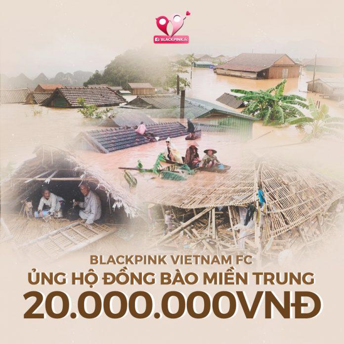Blink đã trích quỹ để quyên góp 20 triệu ủng hộ đồng bào miền Trung. (Ảnh: Internet)