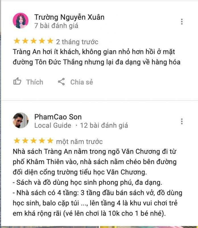 Review Nhà sách Tràng An Hà Nội (Ảnh Internet)