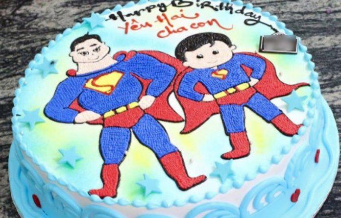 Bánh sinh nhật cho hai cha con cực đáng yêu (Ảnh: internet)