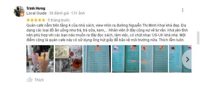 Đánh giá của khách hàng về Nhà sách Cá Chép. (Nguồn: BlogAnChoi)