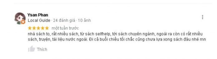 Đánh giá của khách hàng về Nhà sách Fahasha Tân Định. (Nguồn: BlogAnChoi)