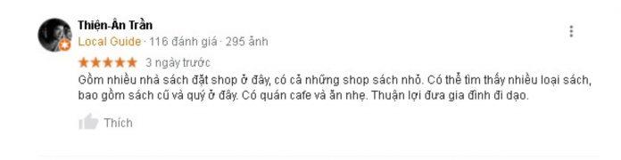 Đánh giá của khách hàng về đường sách Nguyễn Văn Bình. (Nguồn: BlogAnChoi)