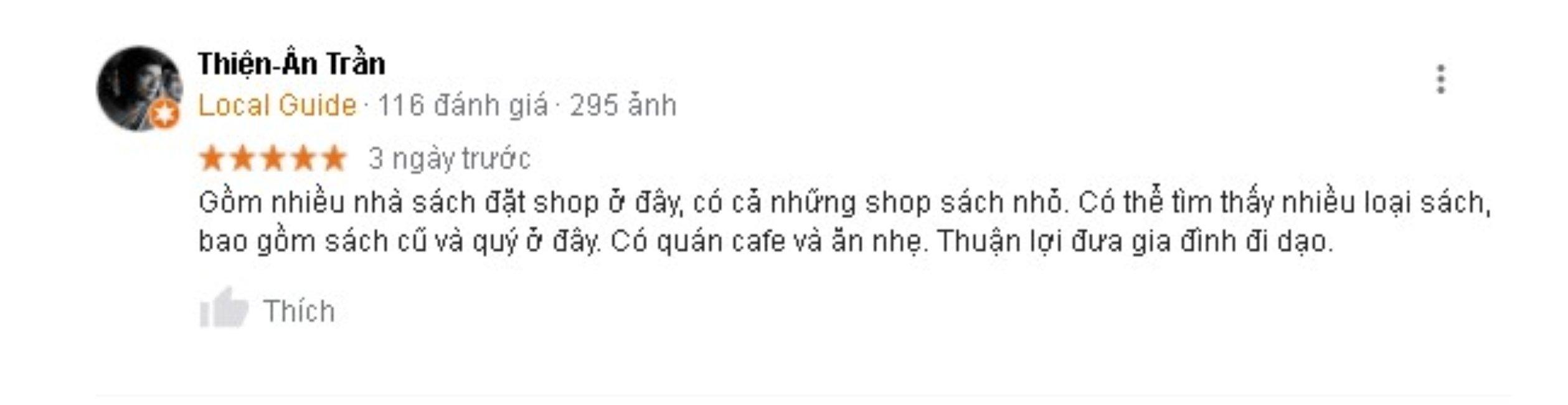 Đánh giá của khách hàng về đường sách Nguyễn Văn Bình. (Nguồn: BlogAnChoi)