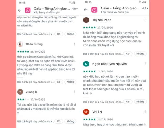 Phán ánh của người dùng về những điểm hạn chế của app Cake (Nguồn: Internet)