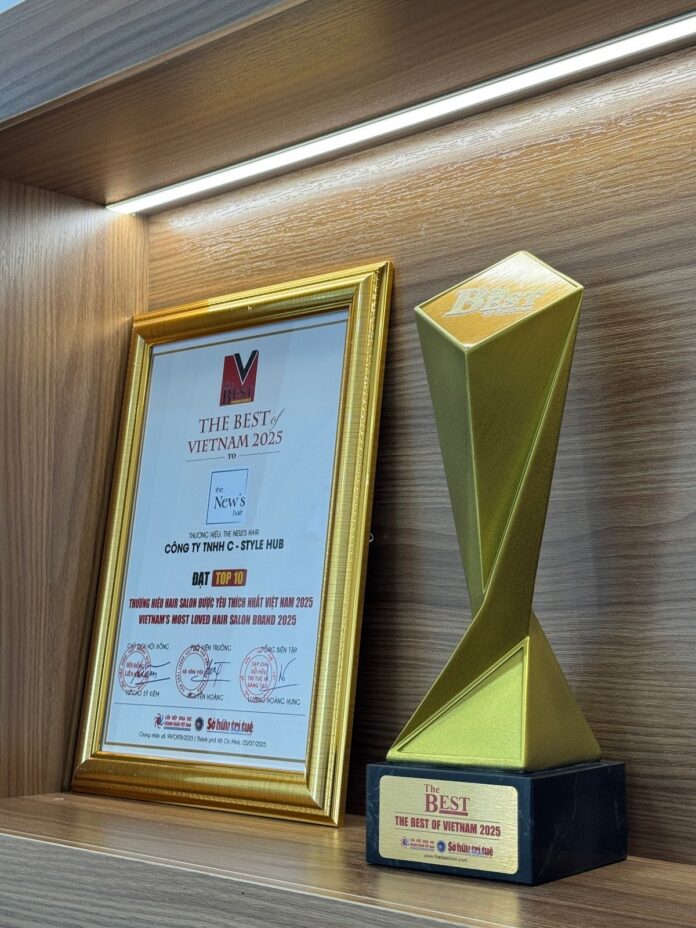 The New’s Hair salon vinh dự được nhận giải thưởng TOP 10 “The Best of VietNam” - Hair Salon được yêu thích nhất Việt Nam.