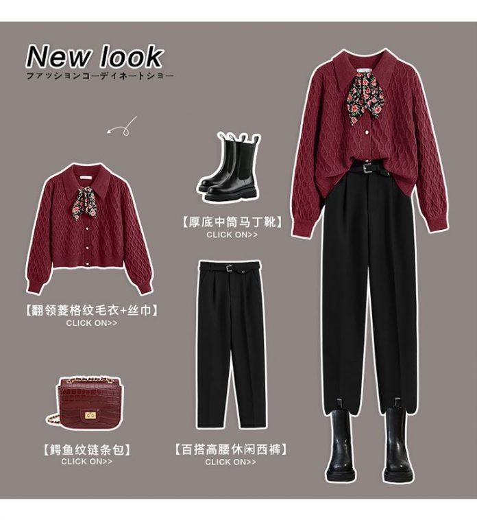 Áo sweater mix cùng quần ống suông năng động(Nguồn: Internet)