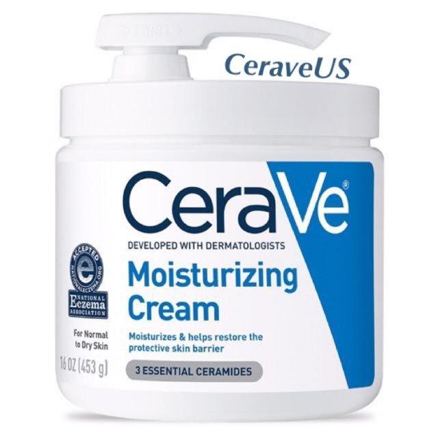 Mẫu thiết kế hộp có vòi của kem dưỡng CeraVe Moisturizing Cream for Normal to Dry Skin. (Ảnh: Internet).