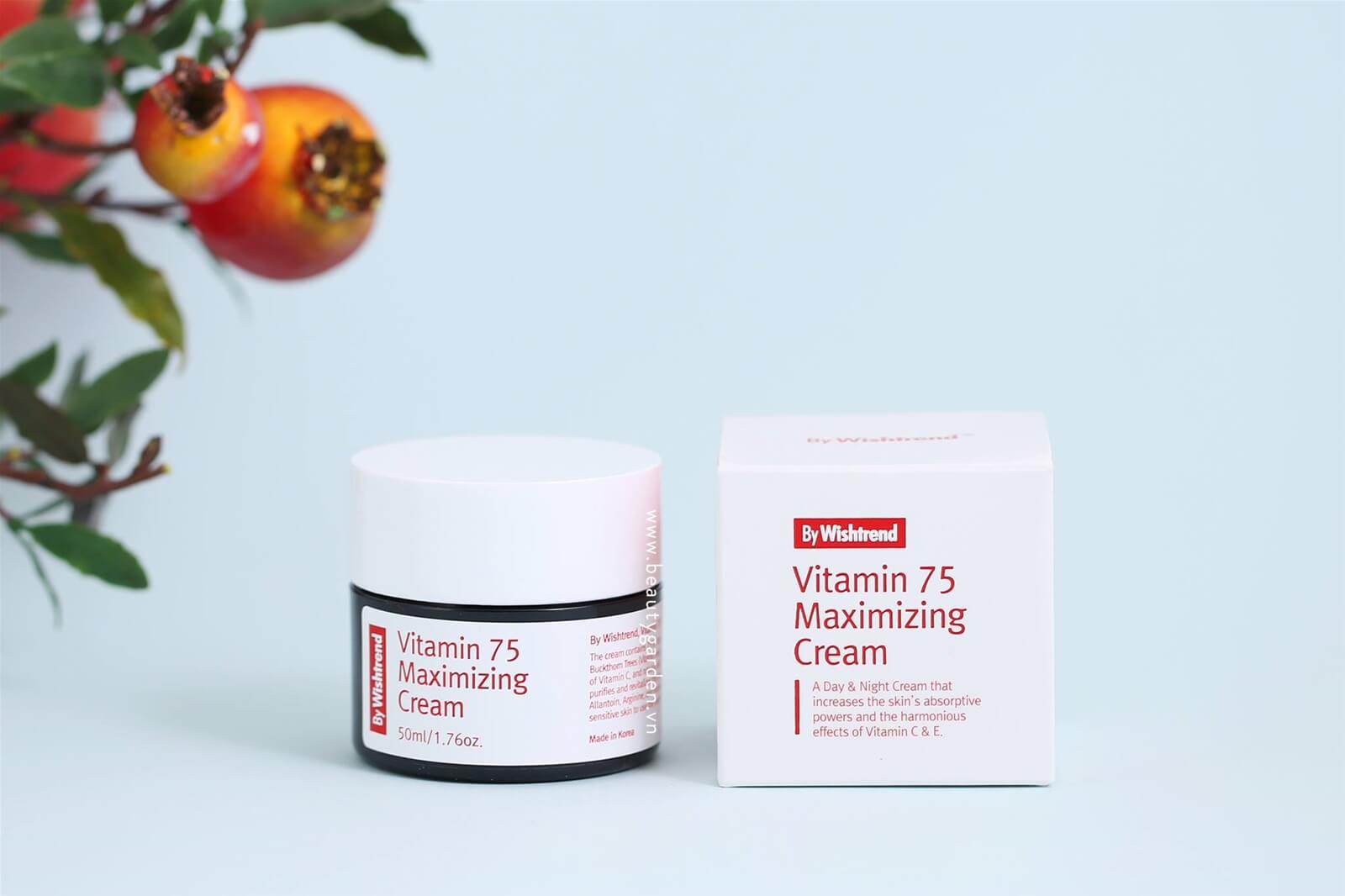 Kem Dưỡng Sáng Da, Chống Lão Hoá Giàu Vitamin By Wishtrend Vitamin 75 Maximizing Cream (Nguồn: Internet).