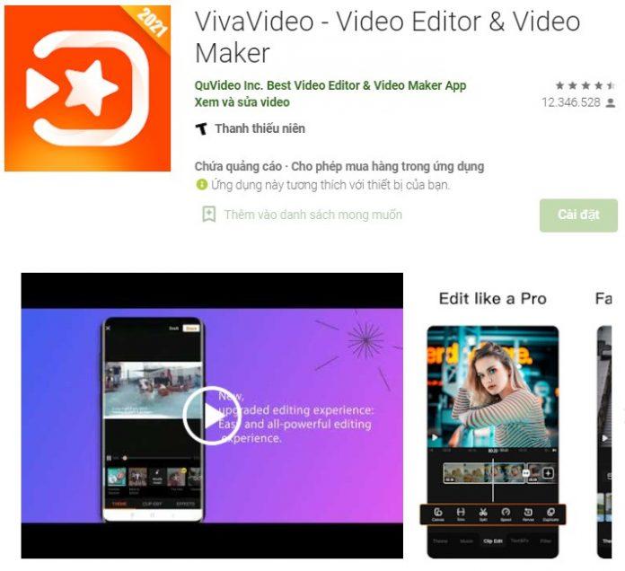 Giao diện ứng dụng Viva Video trên Google Play. Nguồn: Internet