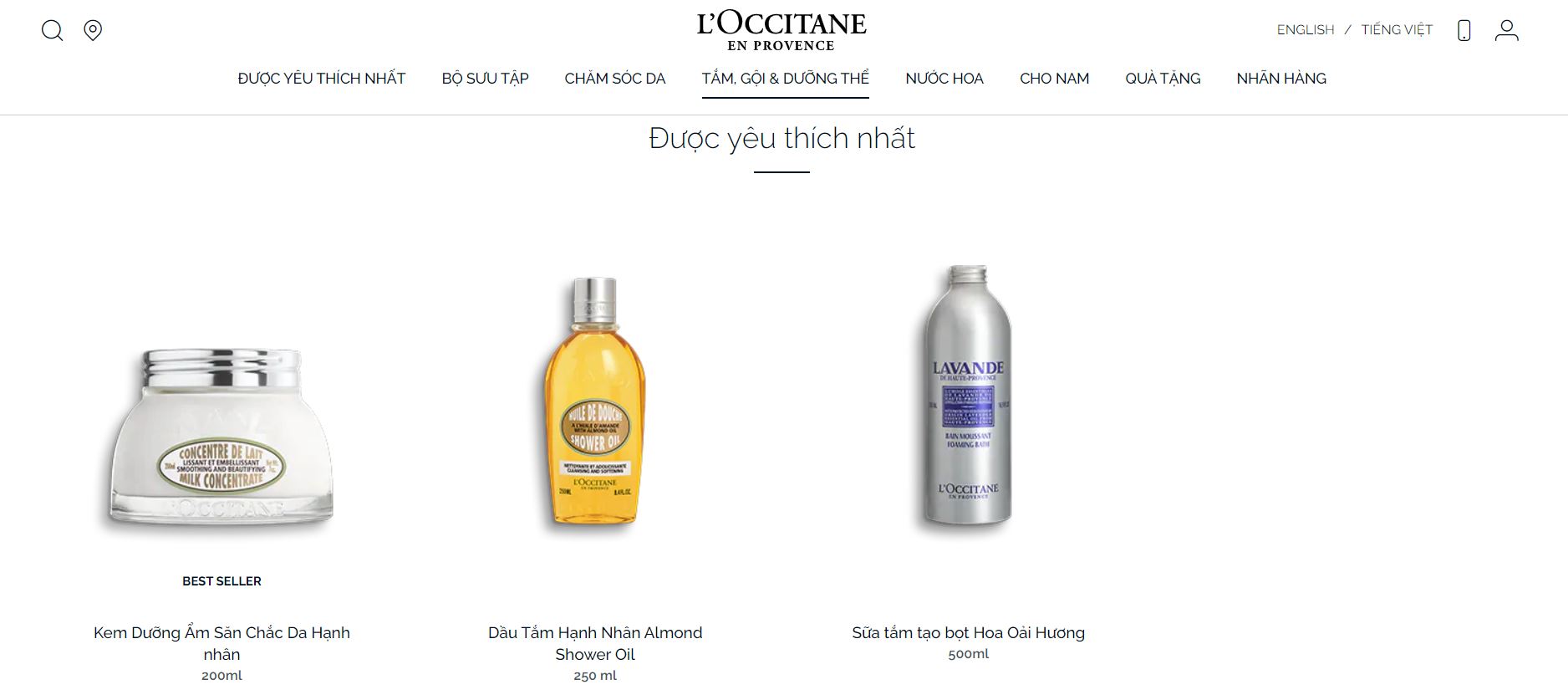 Các sản phẩm chăm sóc tóc và cơ thể L'occitane được yêu thích nhất. (nguồn: BlogAnChoi)