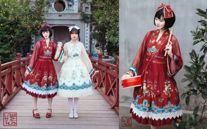 Một mẫu áo Nhật Bình cách tân theo phong cách lolita ấn tượng của V-style. (Ảnh: