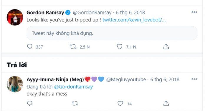 Dòng Tweet của Gordon Ramsay về món cơm trứng của Jin (Ảnh: Internet)