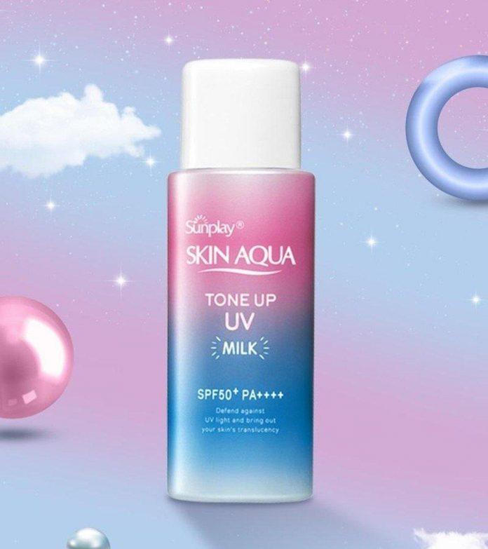 Kem chống nắng Sunplay Skin Aqua Tone Up UV Milk nâng tone da tự nhiên ( Nguồn: internet)