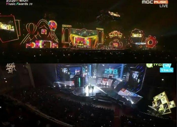 Hình ảnh "biển đen im lặng" trong các phần trình diễn của BTS tại Melon Music Awards và Golden Disc Awards (Ảnh: Internet)