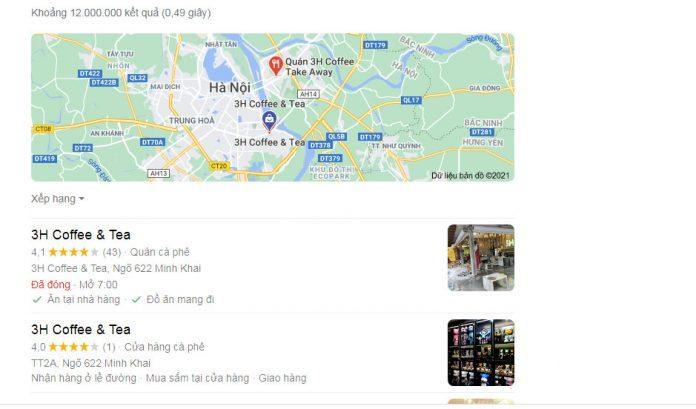 3H Coffe & Tea được đánh giá 4* trên google. (nguồn ảnh: BlogAnChoi)