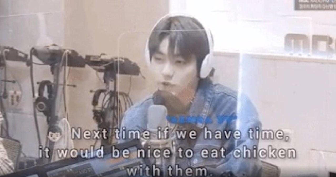 Soobin đã gửi lời nhắn bày tỏ mong muốn được ăn gà cùng tất cả các thành viên BTS. (Ảnh: Internet)