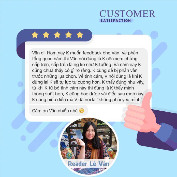 Feedback "xịn xò" của khách hàng sau khi trải bài. (Ảnh: Internet)