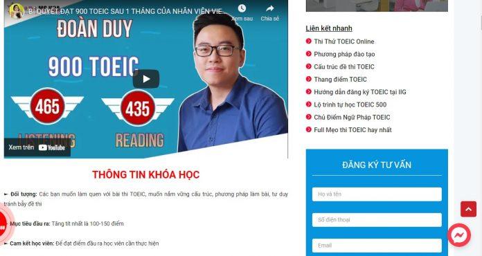 Khóa học TOEIC cấp tốc tại trung tâm (ảnh: BlogAnChoi)