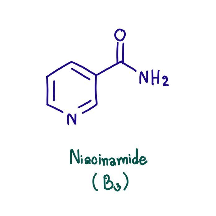 Công thức hóa học của Niacinamide. (Nguồn: Internet).