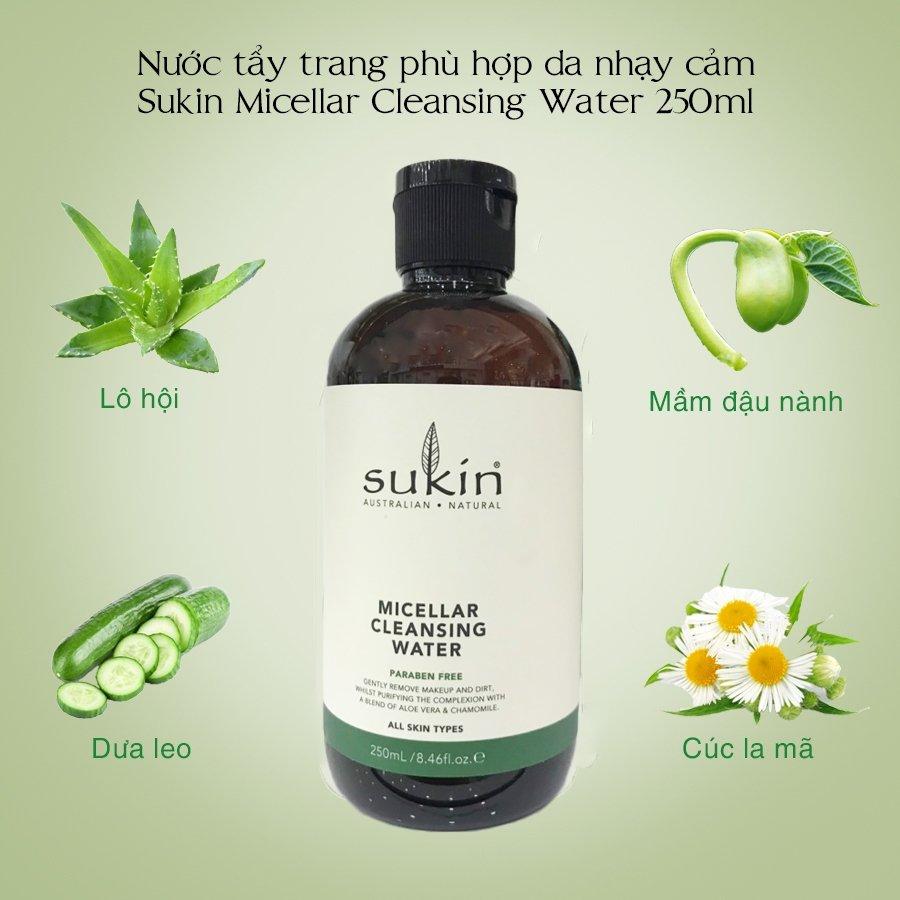 Review nước tẩy trang Sukin Micellar Cleansing Water có gì trong sản